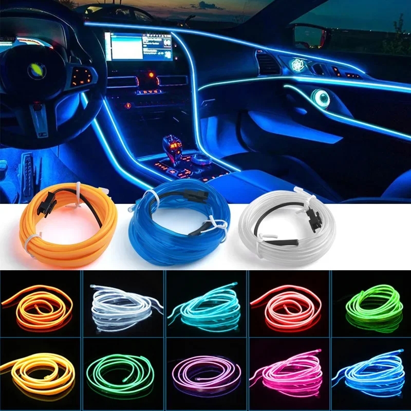 Led El Wire - 1 متر/3 متر/5 متر سيارة الداخلية