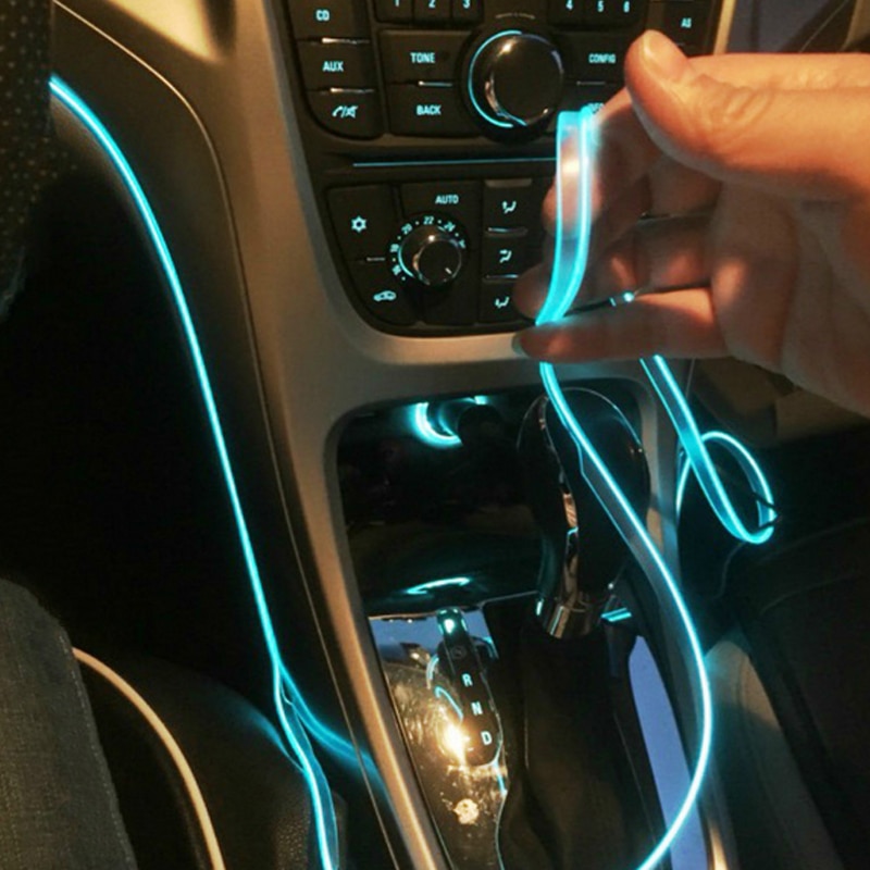 Led El Wire - 5 متر جو السيارة الداخلي ،
