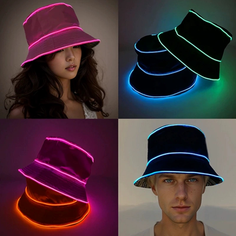 قبعة صيد مضيئة بلون واحد مع إض - مراجعة Led El Wire وسعره