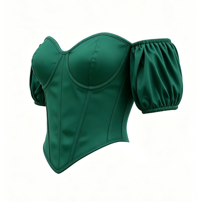 بلوزة كورسيه ساتان خضراء مثيرة - مراجعة Boning Corset Steel وسعره