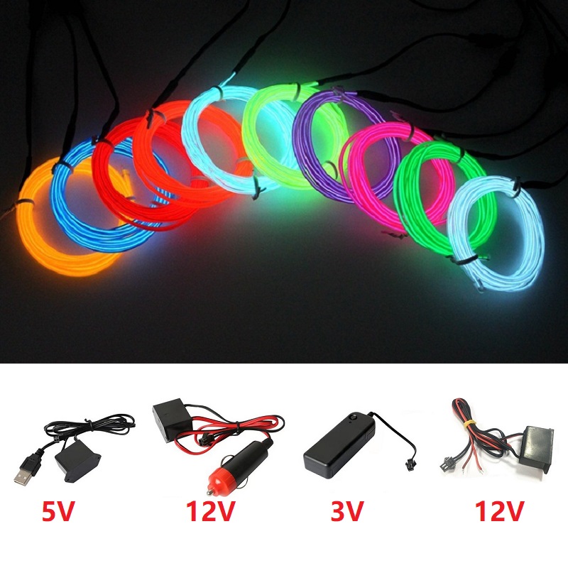 10 متر/5 متر/3 متر/1 متر 3 فول - مراجعة Led El Wire وسعره