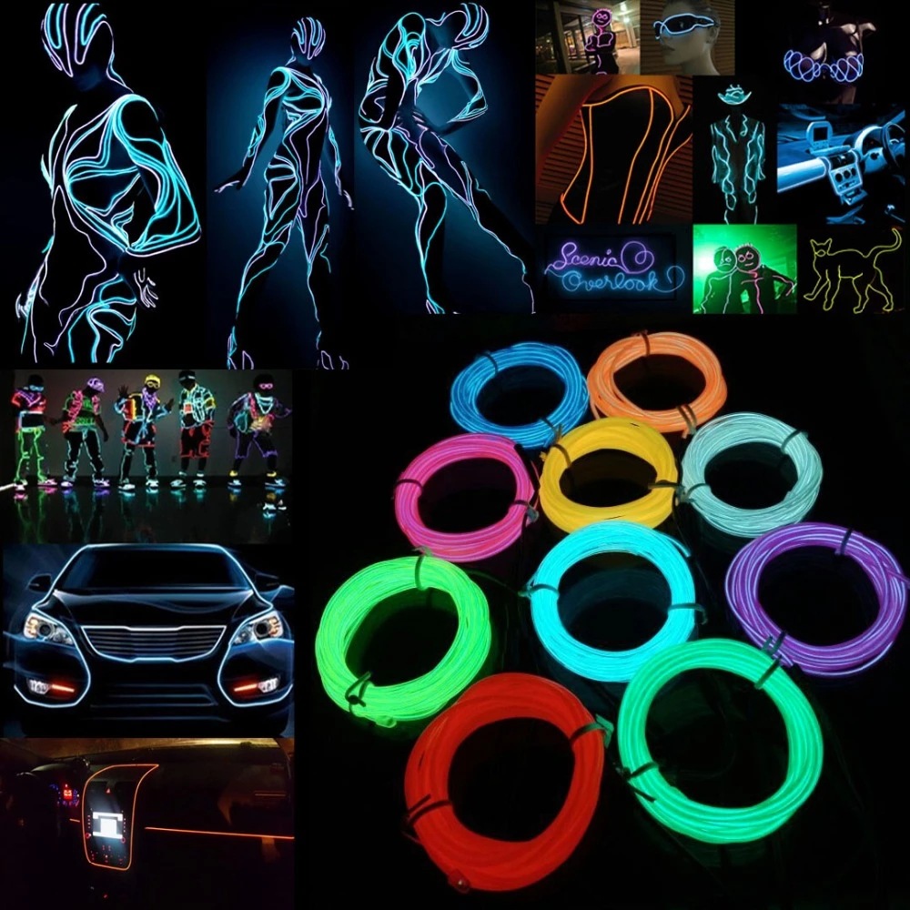 10 متر/5 متر/3 متر/1 متر 3 فول - مراجعة Led El Wire وسعره